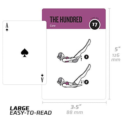 NewMe Fitness Pilates Workout Cards, Instructional Fitness Deck for Women & Men, Beginner Fitness Guide to Training Exercises at Home or Gym - style: Pilates