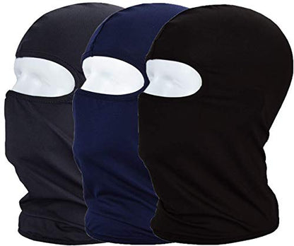 Balaclava Sun/uv face mask UPF 50+ ski mask Neck Gaiter face Scarf Outdoor Sports 3pack - color: Black+navy+dark Grey