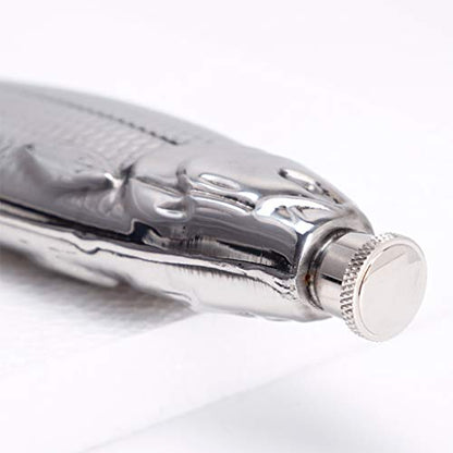 1PC Stainless Steel Fish Flask 4oz 113ML Liquor Container Leakproof Design For Outdoor Travel Fishing Enthusiasts
