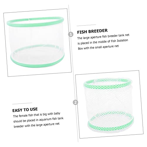 COLLBATH 2pcs Fish Breeding Net for Aquarium Aperture Isolation Box for Fish Fry Incubator Easy to Clean and Install Safe Hatchery Net