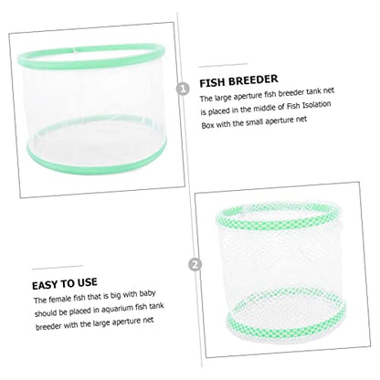 COLLBATH 2pcs Fish Breeding Net for Aquarium Aperture Isolation Box for Fish Fry Incubator Easy to Clean and Install Safe Hatchery Net