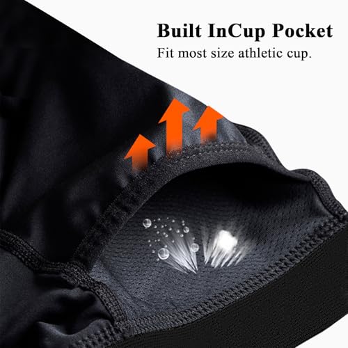 Football Padded Compression Shorts with Cup Pocket, 5 EVA Pads | 5 EVA foam pads provide hip, thigh and tailbone coverage with a built-in cup pocket and compression fit for football - size: Youth-M