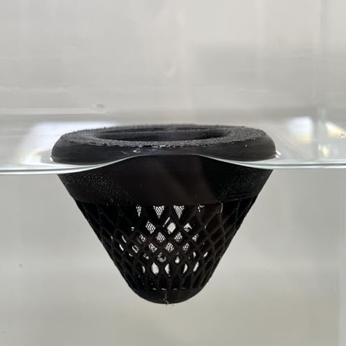 Aquarium Plant Holder - Floating Plant Cup | Cone-Shaped Fish Tank Floating Plants Holder for Aquatic Plants, Freshwater Aquarium and Terrarium Setup, Home, Office, Living Room, Bedroom, Apartment - color: Black