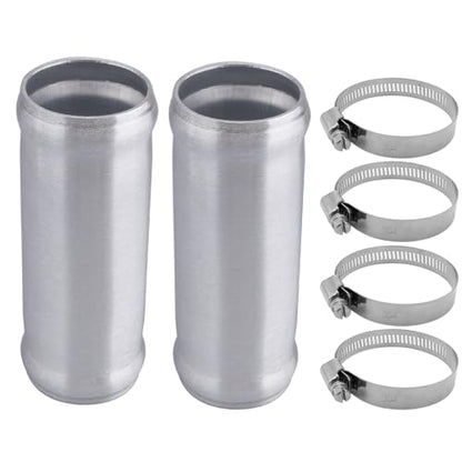 AC PERFORMANCE 1.5" (38mm) OD Aluminum Alloy Hose Joiner Silicone Pipe Connector Bead, 4" Length with 304 SS Clamps, Pack of 2 - size: 1.5" (38mm) - 2PCS