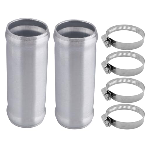 AC PERFORMANCE 1.5" (38mm) OD Aluminum Alloy Hose Joiner Silicone Pipe Connector Bead, 4" Length with 304 SS Clamps, Pack of 2 - size: 1.5" (38mm) - 2PCS