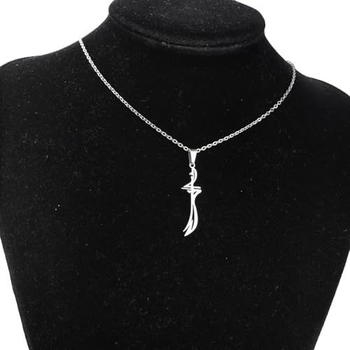 Classic Stainless Steel Islamic Muslim Zulfikar Imam Ali Sword Pendant Necklace for Men Women Fashion Lucky Religious Jewelry