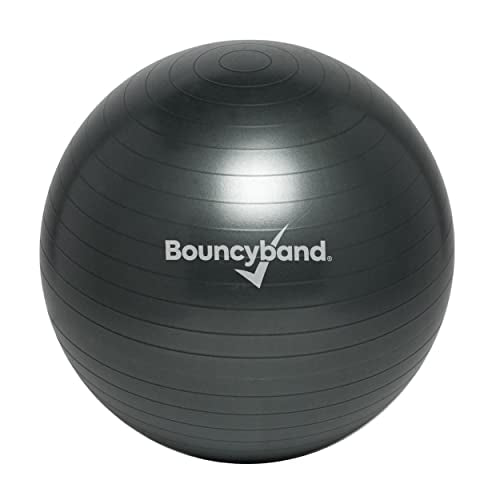 Bouncyband Balance Ball – Create Flexible Seating to Improve Focus at School, Office, or Home with This No-Roll Weighted Ball - color: Dark Gray, size: Large (Pack of 1)