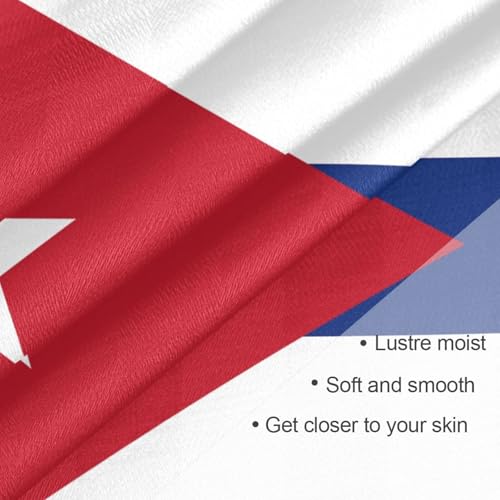 Bandana Square Head Scarf for Women Satin Hair Wrap Fashion Headband 27" - color: Cuba Flag