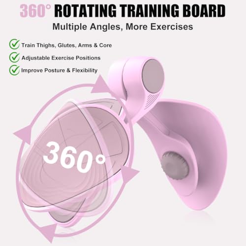 Pelvic Floor Exercise Device with 35 lb Resistance, Kegel and Inner Thigh Muscle Trainer, Home Workout Equipment for Postpartum Recovery, Women & Men, with Band - color: Pink