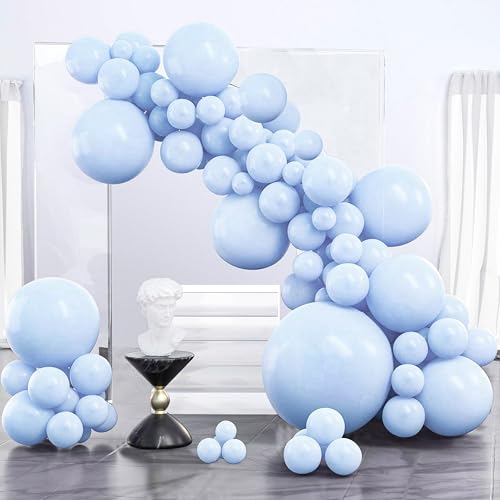 PartyWoo Baby Blue Balloons 127pcs Different Sizes of 36 18 12 10 5 Inch Light Pastel Sky Aqua Blue Balloon Arch Kit Garland for Graduation Baby Shower Gender Reveal Easter Party Decorations Blue-Q13 - color: Blue-q13, size: 127PCS