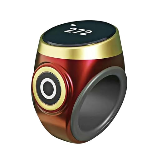 Smart Tasbih Zikr Ring Prayer Counter,Tasbih Counter Smart Ring,Waterproof Digital Tasbeeh Tasbih Finger Counter Muslim Islamic Prayer,Portable Electronic Smart Tally Counter - color: Red