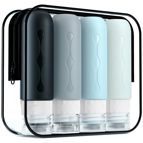 Gemice Travel Bottles for Toiletries, Tsa Approved, Travel Size Containers, BPA Free Leak Proof Tubs Refillable Liquid Accessories for Cometic Shampoo and Lotion Soap - color: Cool Grays, size: 3 Ounces
