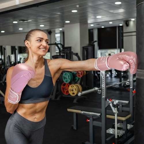 Pro Style Boxing Gloves Punching Bag Gloves for Women, PU Leather Gloves for Training Muay Thai, Sparring, Fighting Kickboxing,Heavy Punching Bag Gloves for Ladies (8oz)