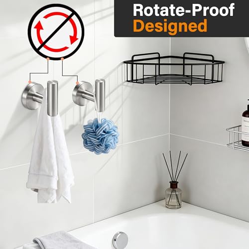 Nolimas Bathroom Towel Hooks SUS 304 Stainless Steel Coat Hook Round Clothes Towel Coat Robe Hook Cabinet Closet Door Sponges Holder for Bath Kitchen Garage Hotel,Wall Mounted, Brushed Nickel, 2Pack - color: 2pcs Brushed Nickel