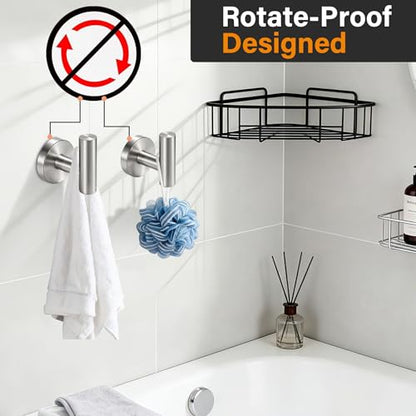 Nolimas Bathroom Towel Hooks SUS 304 Stainless Steel Coat Hook Round Clothes Towel Coat Robe Hook Cabinet Closet Door Sponges Holder for Bath Kitchen Garage Hotel,Wall Mounted, Brushed Nickel,6Pack - color: 6pcs Brushed Nickel