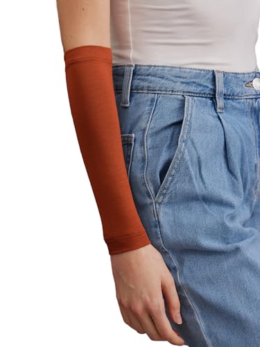 Modest Arm Cover | Jersey Arm Cover | Modest Sleeve Covering for Muslim Women - color: Burnt Orange