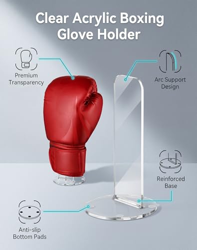 Clear Boxing Glove Stand, Boxing Glove Display Stand, Vertical Baseball Glove Display Stand(1 PACK) - color: 1 PACK