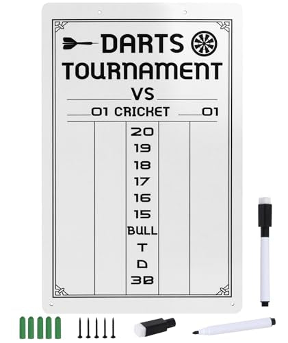 Dart Scoreboard-Dry Erase Scoreboard for Cricket and 01 Games, Dart Board Accessories with 2 Dry Erase Makers(15.3 x 9.8 inches)