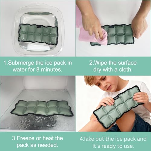 Reusable Flexible Ice Pack 10"x4"x0.7" for Pain Relief – Cold & Hot Compress for Injuries, Swelling, Muscle Soreness, Surgery – Microwave & Freezer Safe for Back, Shoulder, Knee, Neck