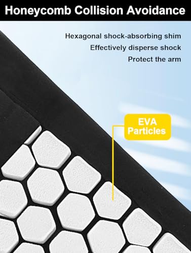 Honeycomb Anti Collision Padded Arm Sleeves - 2 Pack for Basketball, Football, Volleyball - color: Black, size: Medium