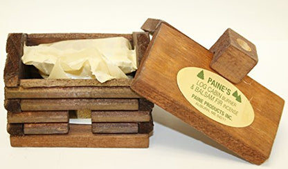 Small LOG Cabin Incense Burner 2.5"x3.5" Comes with 10 Balsam Fir Logs Paine's