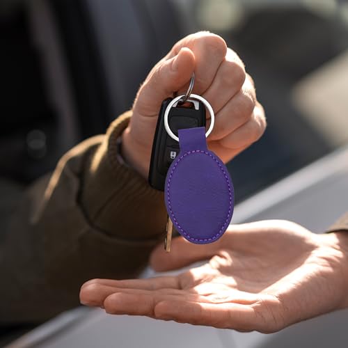 LaserGram Oval Keychain, Allah 1, Personalized Engraving Included (Dark Purple) - color: Dark Purple