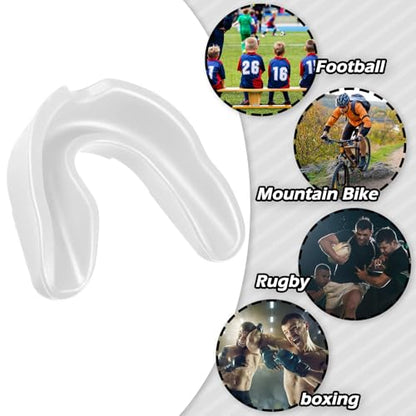 Kathfly 100 Pack Sports Mouth Guard Bulk Athletic Mouthguard Silicone Gum Mouthpiece Teeth Protection for Football Boxing Basketball Hockey Karate Lacrosse Wrestling(White,Black) - color: White,black