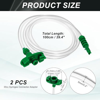 uxcell 2 Pcs Air Tube 3cc Glue Adhesive Dispenser Syringes Connector Adapter Replacement for Industrial Glue Liquid Cartridge Dispensing Accessories - size: 3cc