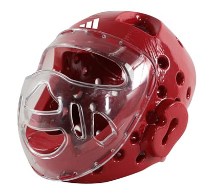adidas Martial Arts Taekwondo Headgear with Face Shield - color: Red, size: X-Large