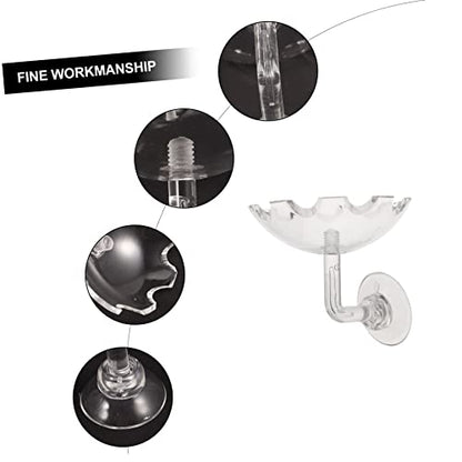 VOSAREA 2pcs Shrimp Feeding Basin Acrylic Aquarium Feeder with Cup for Healthy Shrimp Growth Transparent Fish Tank Accessory