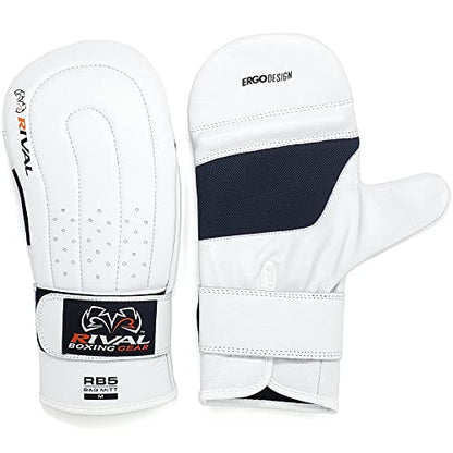 RIVAL Boxing RB5 Bag Mitt Gloves, Bare-Fist Punching Feel, Zero Resistance Training for Triggering Fast Twitch Muscles - color: White, size: X-Large