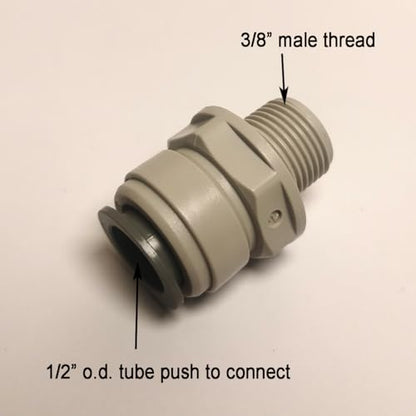 Acetal Copolymer Male 3/8" to 1/2" OD Tube Fitting,male adapter push to connect for RO water filter system,5pcs. - style: 1/2 o.d. to 3/8 male