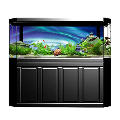 Aquarium Background Sticker, Fish Tank Decorative Sticker, Lifelike Landscape PVC Poster with High Transparency, Non - Adhesive for Freshwater Saltwater (91 * 50cm) - size: 91*50cm