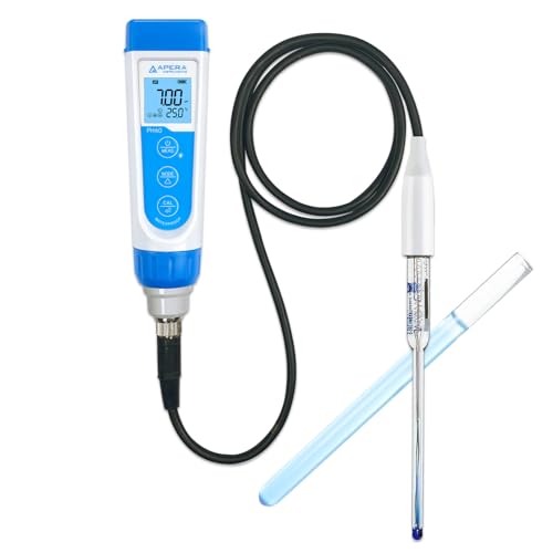Apera Instruments PH60-MS Handheld pH Meter Tester Kit with LabSen 246-5 ATC Semi-Micro pH Electrode for Lab-Grade pH Measurement in Small Volume or Test Tubes - style: For Small-Volume Test