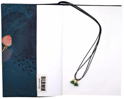 BLBMH 5x8 Book Cover | Handmade Non-Stretch Fabric Sleeve with Bookmark | for Paperback Bible Journal | Privacy Reading Gift for Women - Lotus - color: Lotus B