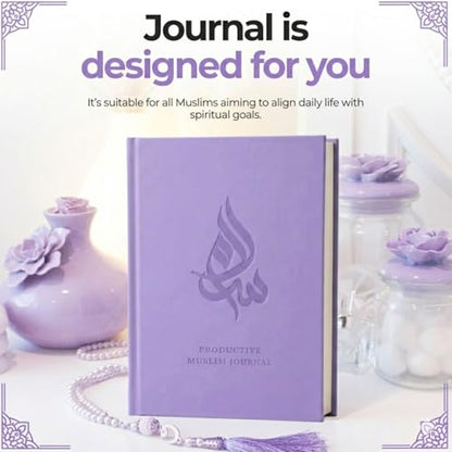 Salam Journal, Islamic Daily Planner with Prayer Tracker, Daily Hadith and Duas, Undated Layout with 6 Month Coverage, Ramadan and Eid Gift for Muslims, Ramadan Planner (Purple) - color: Purple