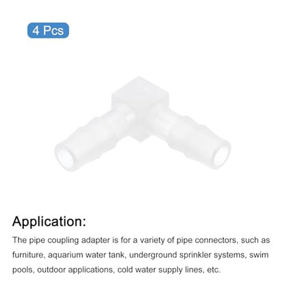 uxcell 1/4" 90 Degree Elbow Hose Barb, 4pcs L-Shaped Aquarium Air Valve Connector Tubing for Fish Tank Pond Air Line - size: 0.25 Inch