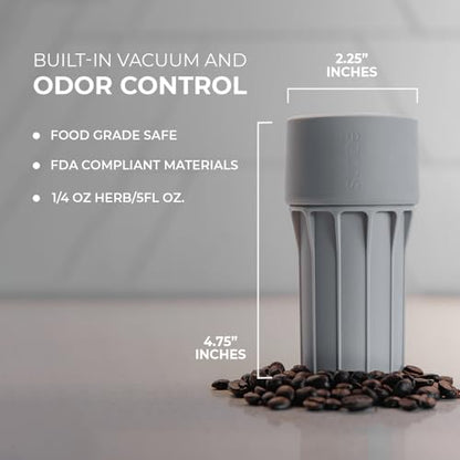 Staze Air Tight Smell Proof Container (148ml) – Vacuum Seal Jar with UV Protection, Waterproof Food Storage Canister, Portable Small Smell Proof Jar for Coffee, Herb, Spice & Gummies - (CLOUD) - color: CLOUD