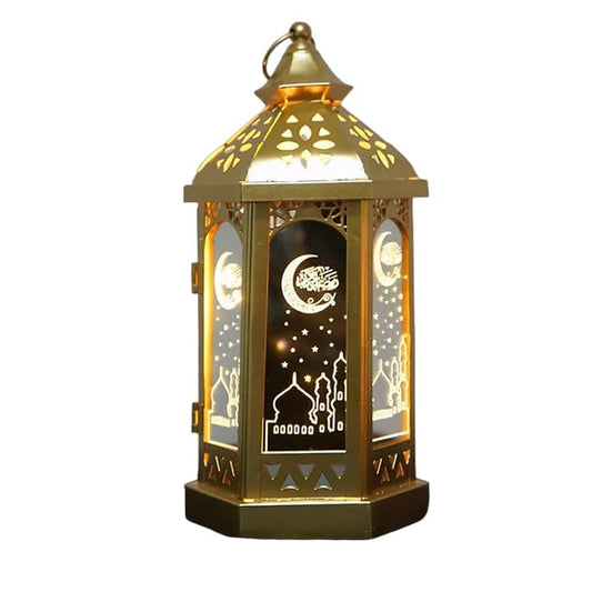 Ramadan Lantern Allahuma Balighna Premium Quality - Tabletop Decorative Mirrored Light Bright Lightning for Home Decorations Muslim New Year Festivals, Celebrations, Parties