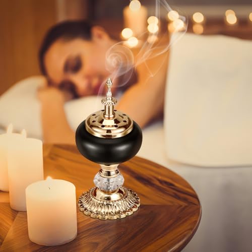 PRETYZOOM European Incense Burner Resin Candlestick Style Decor for Meditation Aromatherapy Housewarming Gift Home Decor Ornament Desktop Censer for Relaxation and Religious Use