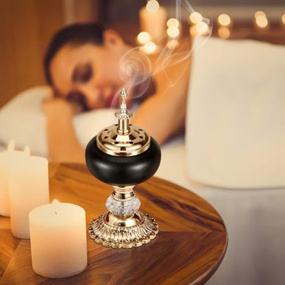 PRETYZOOM European Incense Burner Resin Candlestick Style Decor for Meditation Aromatherapy Housewarming Gift Home Decor Ornament Desktop Censer for Relaxation and Religious Use