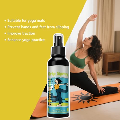 Yoga Mat Grip Spray – Slip-Resistant Anti-Slip Spray, Enhances Mat Traction, Quick-Dry Formula, Multi- Yoga Solution | Ideal For Weightlifting, Gymnastics, Rock Climbing, Home Gym, Training - color: 120ml