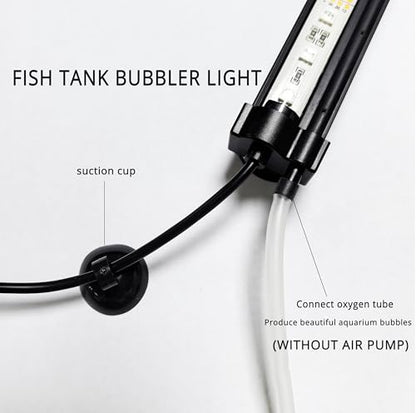Submersible Aquarium Light,LED Aquarium Air Bubble Light,RGB Color Changing Brightness Adjustable Timing Waterproof Remote Control Fish Tank Light Bar,Aquarium Light Bubbler Wall,18.9inch - size: for 19.7- 27.5in Fish Tank