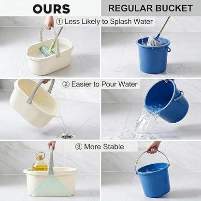 Haundry 4.5 Gallon Cleaning Bucket, Good Grips Household Mop Bucket for Cleaning Supplies, Cleaning Caddy Organizer Basket with Handle, 17.1L, White - color: White