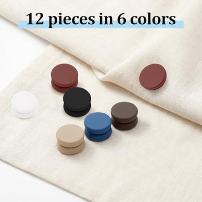 12 Pairs Strong Hijab Magnets, Magnetic Shirt Clips for Women, Multi Use Pinless Hijab Pins for Scarf Shirts Dress and Clothes