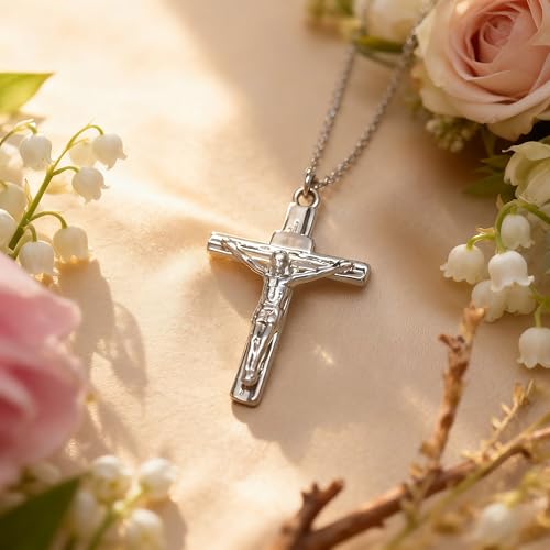 Dainty Silver Necklace for Women - Ankh Jesus Horse Celtic Cross Necklace for Women, Dainty Charm Spider Christian Gifts for Friends Sister Mom, Birthday, Christmas, Mother's Day, Graduation Gifts - style: Jesus