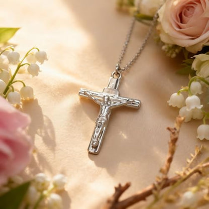 Dainty Silver Necklace for Women - Ankh Jesus Horse Celtic Cross Necklace for Women, Dainty Charm Spider Christian Gifts for Friends Sister Mom, Birthday, Christmas, Mother's Day, Graduation Gifts - style: Jesus