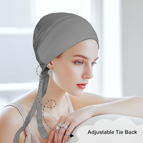 5Pcs Islamic Muslim Under Hijab Cap Inner UnderScarf for women Inner Under Scarf Hat Hijab Cap with Tie Back Closure - color: Black\blue\cafe\dark Grey\light Grey