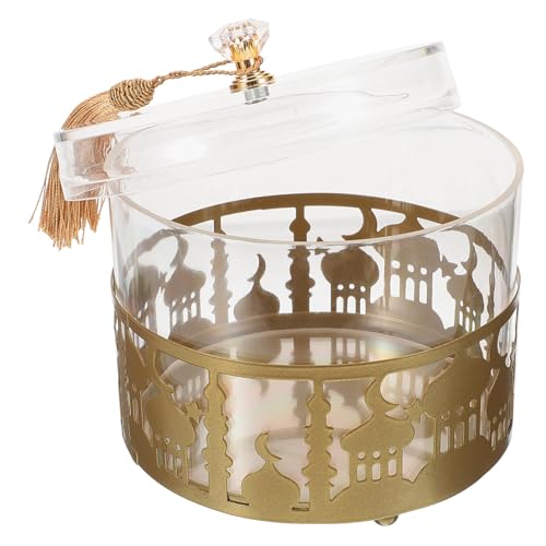 Wedding Candy Box 5.11X4.72X4.72In Gold Metal Candy Storage Box Middle East Style Ramadan Eid Mubarak Favor for Party Dessert Boxes