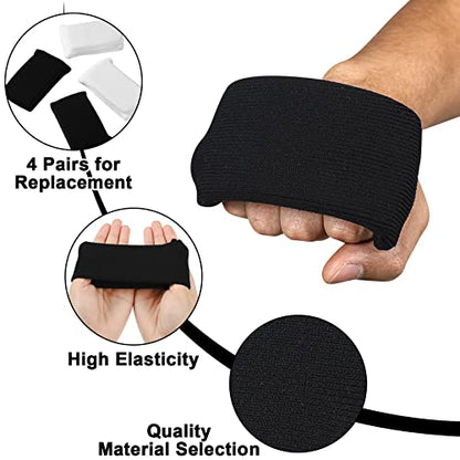 4 Pairs Knuckle Guards for Boxing Gel Hand Guard Protection Knuckle Pads for Under Hand Wraps Muay Thai Kickboxing MMA Combat Sports Men Women - color: Black White